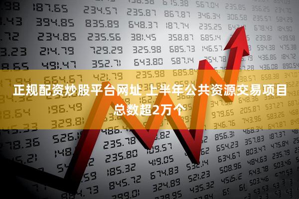正规配资炒股平台网址 上半年公共资源交易项目总数超2万个